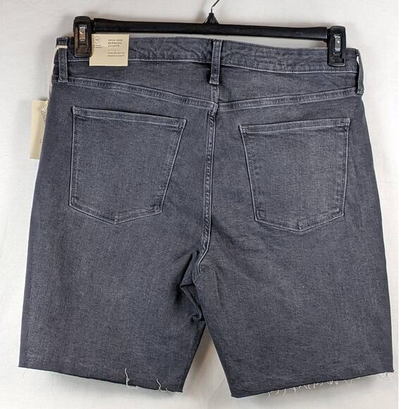 High Rise Bermuda Jean Shorts‎ Slim Leg Raw Hem Universal Thread Denim Gray 16 - Picture 2 of 11